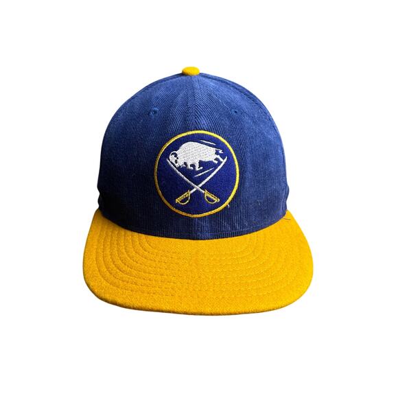 Buffalo Sabres Corduroy Cap Hat Snapback Adjustable Blue NHL Hockey New Era 6555 - Picture 1 of 10